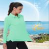 MAGCOMSEN Women's Long Sleeve Polo Shirts Athletic Collared Golf Tops for Work UPF 50+ Moisture Wicking Mint Green,L view 3