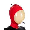 Yilen Latex Hood Inflatable Mask Full Face Hood Inflation Breathing Zipped Latex Mask (L, Black-Transparent) view 3