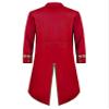 iiniim Steampunk Tailcoat Halloween Costumes for Men Gothic Medieval Victorian Jacket Cosplay Long Coat Red Large view 2