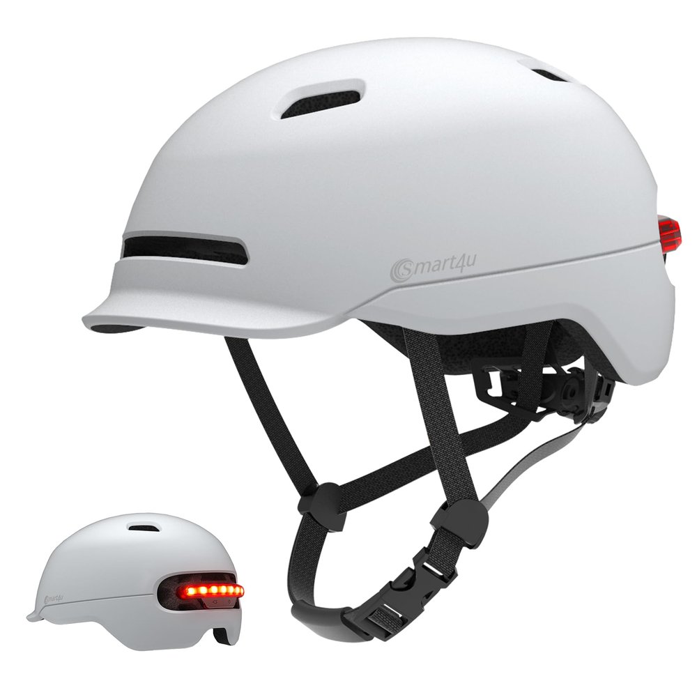 Smart4u SH50L Smart Bike Helmet with Light, Bicycle Helmet with Rear Light | Brake Warning Light, CE CPSC Certified, Lightweight, Bike Helmet for Adults Men Women, Bicycle Helmet for Urban Commuter