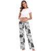 Aflyko Pajama Pants for Women Scandinavian Woodland Wild Animal Wolf Moose Comfy Loungewear Drawstring Lounge Pants Loose Sleepwear Bottoms Wide Leg Pjs, Small view 4