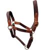 BlazingPaws Vibrania Padded Leather Pony Horse Halter in Two Tone Super Soft Premium Distressed Leather with Solid Brass Hardware (Pony Size, Brown) view 1