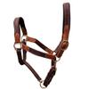 BlazingPaws Vibrania Padded Leather Pony Horse Halter in Two Tone Super Soft Premium Distressed Leather with Solid Brass Hardware (Pony Size, Brown) view 4