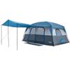 Portal 10 Person Camping Tent with Porch, Big Family Cabin Tent with 2 Rooms, 2 Doors, 2 Ground Vents, 6 Large Mesh Windows, Divided Curtain for Camping, Outdoor, Traveling, Water Resistant, Blue view 1