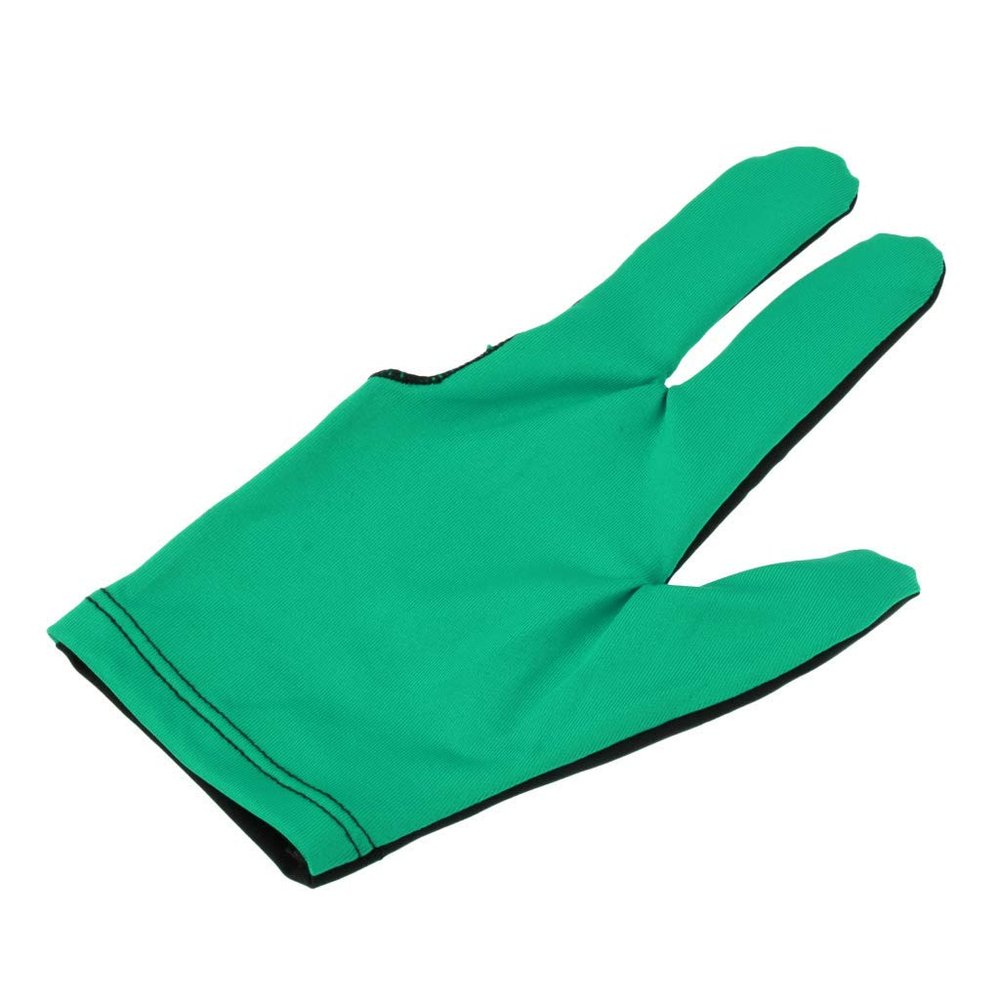 SGerste 3 Fingers Billiard Gloves Pool Cue Stick Attachment Left Right Hand Men Women (Green)