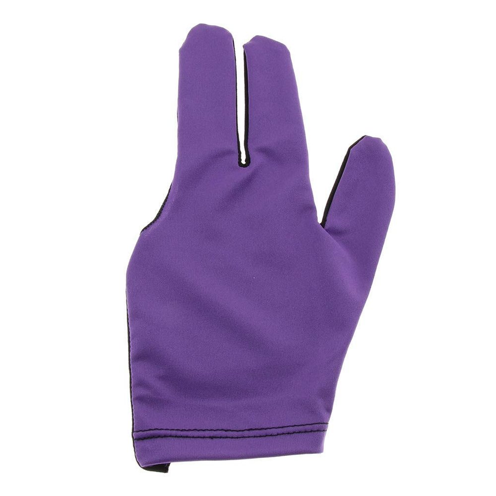 SGerste 3 Fingers Billiard Gloves Pool Cue Stick Attachment Left Right Hand Men Women (Purple)