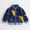 Toddler Fleece Jacket Baby Boys Girls Autumn Winter Long Sleeve Thick Warm Outerwear Cute Cartoon (Blue, 6-12 Months) view 2