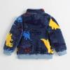 Toddler Fleece Jacket Baby Boys Girls Autumn Winter Long Sleeve Thick Warm Outerwear Cute Cartoon (Blue, 6-12 Months) view 3