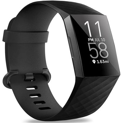Hamile Bands Compatible with Fitbit Charge 4 / 3, Waterproof Replacement Watch Strap Fitness Sport Band Wristband for Women Men, Large Small