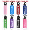 YanNanKe Personalized Water Bottle with Straw Lid for School,Custom Engraved Insulated Stainless Steel Sports Water Bottle with Name for Girls Boys Women Men(24oz/32oz/40oz,12 Colors) view 4