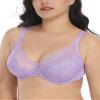 HSIA Minimizer Bras for Women Enchante Full Coverage Underwire Bras Plus Size Lifting Floral Lace Bra for Heavy Breast Purple view 1