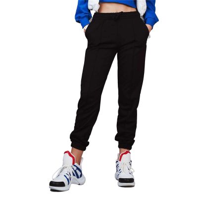 AMBAR Women's High-Rise Cotton Jogger Pants, Black,M - US