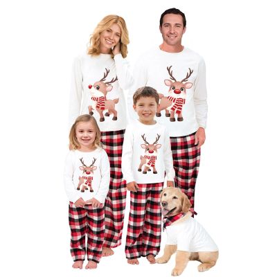 OAKFashion Christmas Family Pajamas Holiday Christma Pajama Family Matching Pjs Set Sleepwear Xmas Jammies(#A311, Kids, 6 Years)