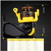Feiyx Fishing Reel, 12BB Ball Bearing,Brass Toothed Rod, Zinc Alloy Chainring,1000-7000 Series Full Metal Wire Cup,Ultra Smooth Powerful (Size : 6000) view 2