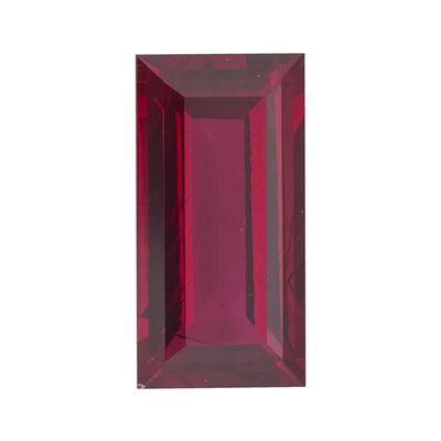 2.5x1.25 mm AAA Baguette Cut Swiss Rough Synthetic Corundum Ruby (1 pc) Loose Gemstone