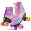 APOLLO Retro Skates - Size Adjustable Quad Skates for Girls & Women - High Heel Rollerskates - Disco Quads - Dancing Queen S / J12-2
