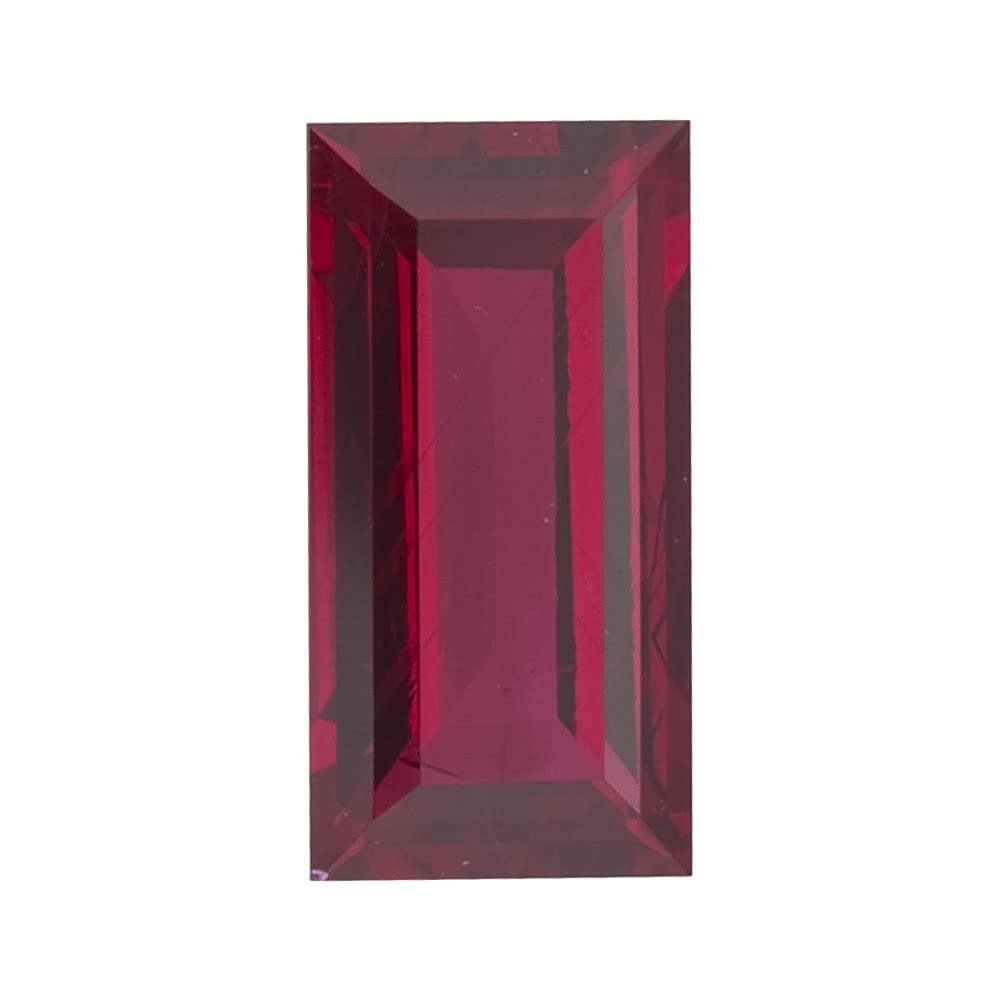 2x1 mm AAA Baguette Cut Swiss Rough Synthetic Corundum Ruby (1 pc) Loose Gemstone