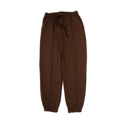 Ambar Women's High-Rise Cotton Jogger Pants, Brown,L - US