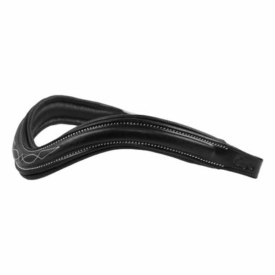 Exion Browband for English Horse Bridle- Curved Shape, Soft Leather Padded, Designer Stitched Equestrian Browband