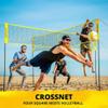 CROSSNET 4-Way Volleyball Net Set with Adjustable Poles Backpack & Official Ball Quick Setup Outdoor Volleyball Game for Adults & Kids 4 Square Volleyball Net for Backyard Beach Yard Lawn & Park Play view 3