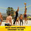 CROSSNET 4-Way Volleyball Net Set with Adjustable Poles Backpack & Official Ball Quick Setup Outdoor Volleyball Game for Adults & Kids 4 Square Volleyball Net for Backyard Beach Yard Lawn & Park Play view 4