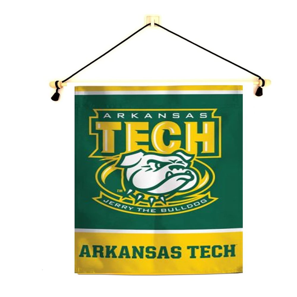Arkansas Tech Garden Flag With Banner Pole, 12.5 x 18 inch Flag with 15 inch Banner Pole and Cord, Licensed by Wincraft