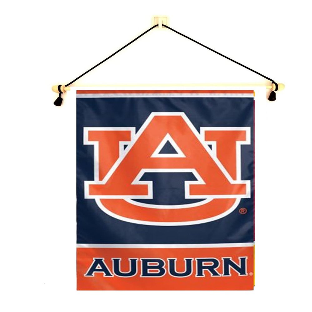 Auburn Garden Flag With Banner Pole, 12.5 x 18 inch Flag with 15 inch Banner Pole and Cord, Licensed by Wincraft
