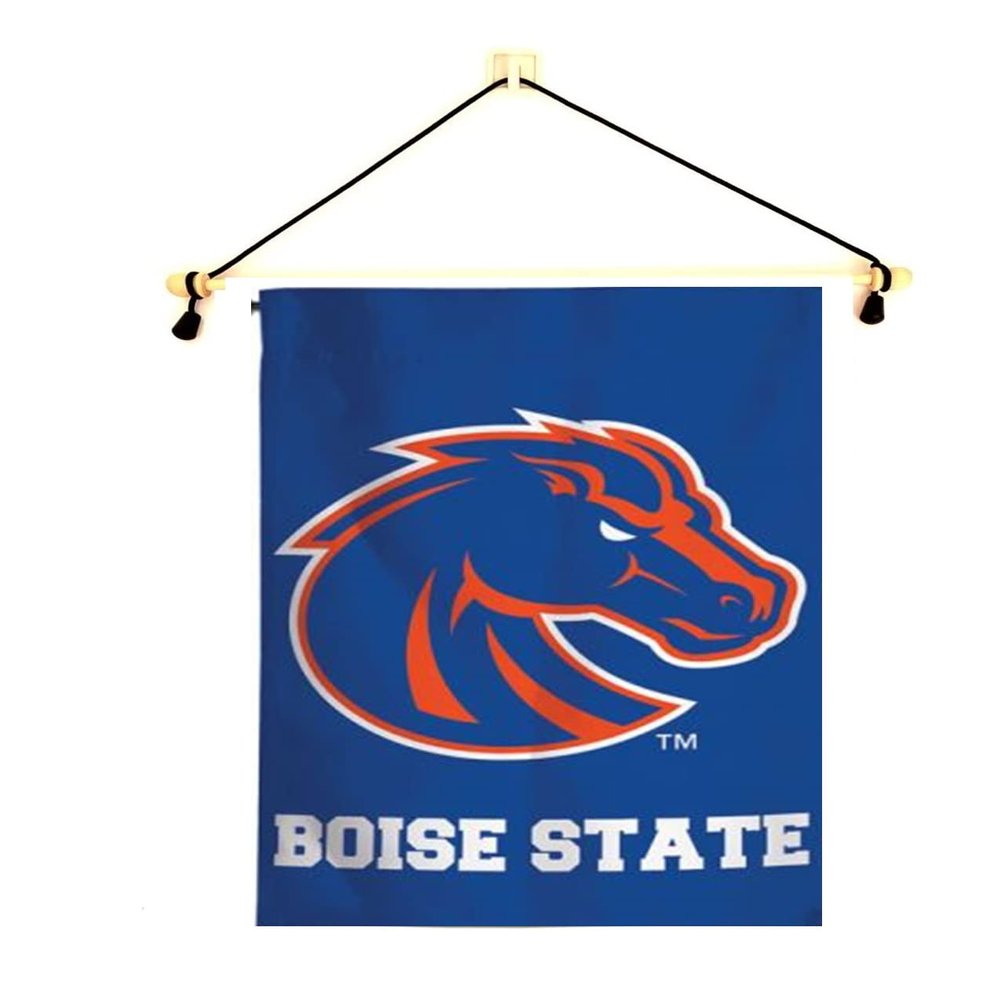 Boise State Garden Flag With Banner Pole, 12.5 x 18 inch Flag with 15 inch Banner Pole and Cord, Licensed by Wincraft