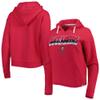 47 Women's Red Tampa Bay Buccaneers Color Rise Kennedy Notch Neck Pullover Hoodie view 1