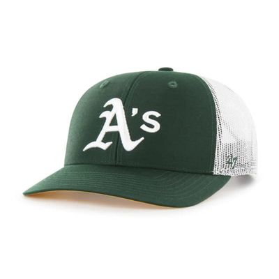 '47 MLB Men's Trucker Snapback Adjustable Hat (Oakland Athletics - Green/Yellow)
