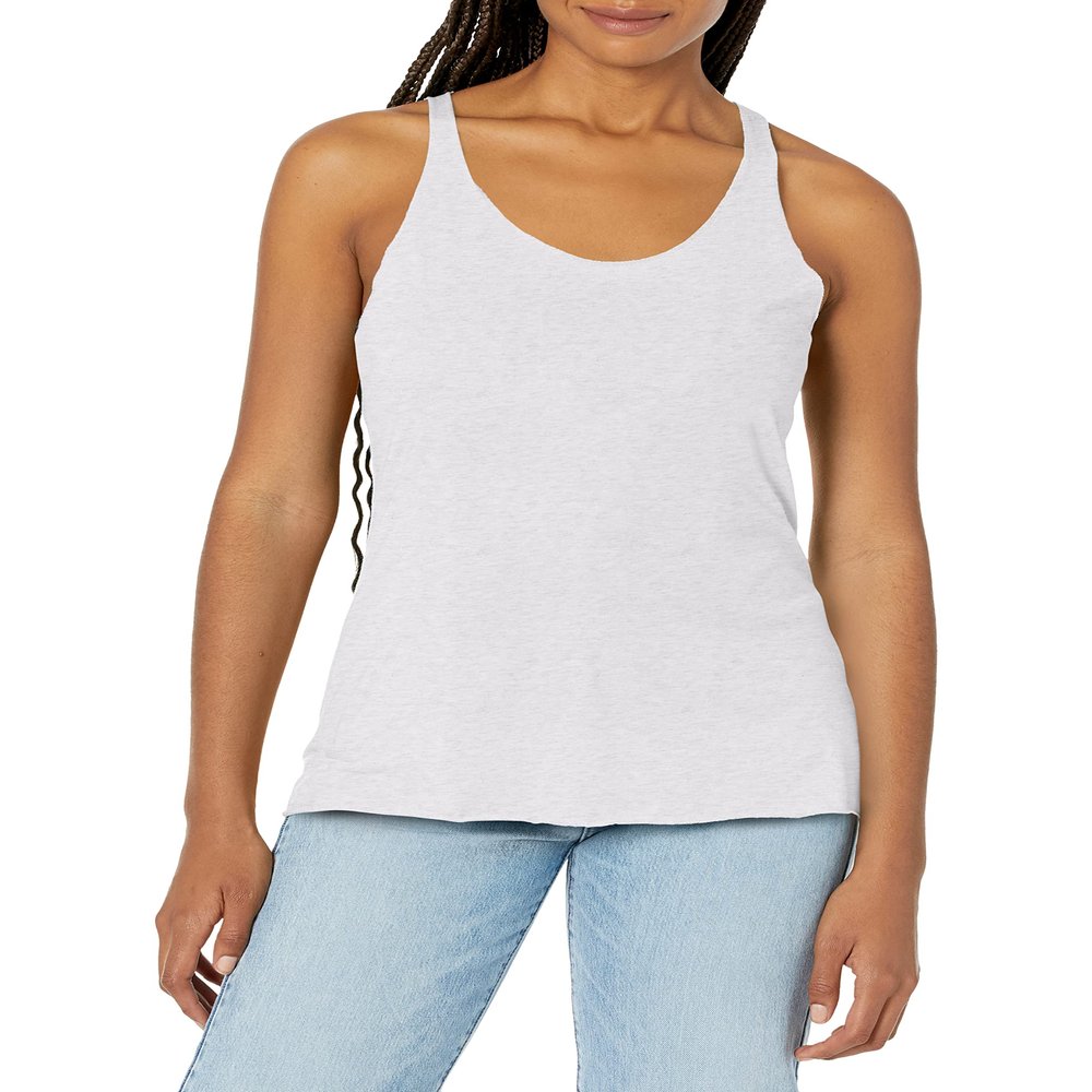 Fifth Sun Future is Whatever Women's Fast Fashion Racerback Tank Top, White Heather, Small