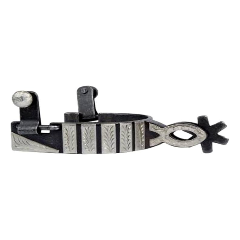 Professional's Choice 1in 6 Point Rowel Silver Bar Spur
