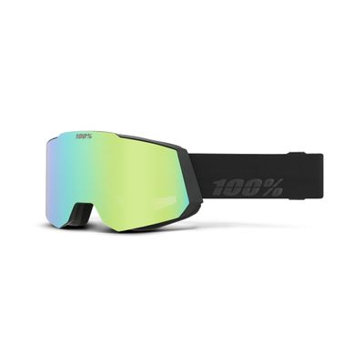 100% SNOWCRAFT HiPER Premium Protective Goggles (Black/Green - Mirror Green Lens)