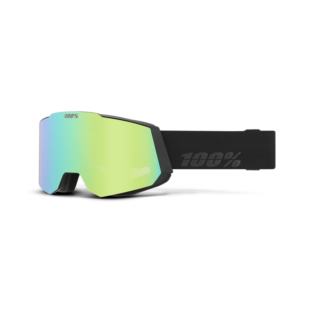 100% SNOWCRAFT HiPER Premium Protective Goggles (Black/Green - Mirror Green Lens)