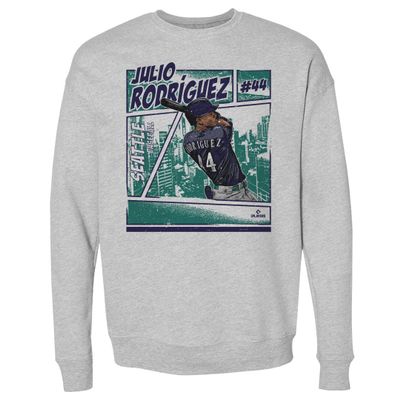 500 LEVEL Julio Rodriguez Sweatshirt (Crew Sweatshirt, XX-Large, Heather Gray) - Julio Rodriguez Seattle Comic
