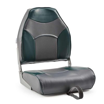 DeckMate Economy High Back Folding Bass Boat Seats Green and Charcoal 2-pack