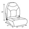 DeckMate Economy High Back Folding Bass Boat Seats Green and Charcoal 2-pack view 2