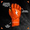 BRUCE BOLT Original Series Long Cuff Orange Batting Glove - Orange Youth Small view 2