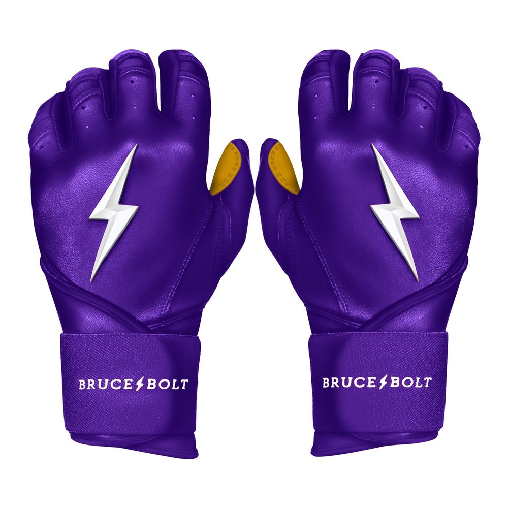 BRUCE BOLT Original Series Long Cuff Purple Batting Glove - Purple Small