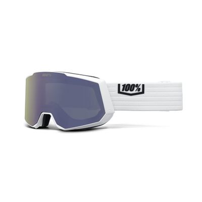 100% SNOWCRAFT XL HiPER Premium Protective Goggles (White/White - Mirror White Lens)