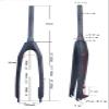 HSQMA Mountain Bike Rigid Fork 26/27.5/29 Inch Carbon Fiber Disc Brake Bike Fork 1-1/2'' Tapered Threadless Quick Release Front Fork view 2