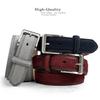 Belts.com Classic Nickel Brushed Buckle Suede Belt Genuine Leather Casual Dress Belt 1-3/8"(35mm) Wide (Gray, 32) view 2