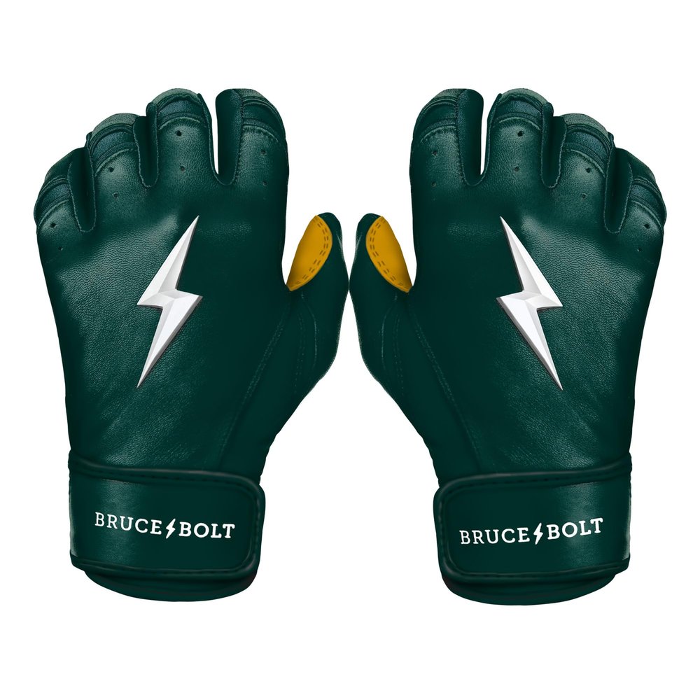 BRUCE BOLT Original Series Short Cuff Green Batting Glove - Green Medium
