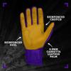 BRUCE BOLT Original Series Long Cuff Purple Batting Glove - Purple Youth Medium view 3