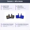 Bike Brake Pads Ceramic + Kevlar for Magura MT5 MT7 91-9566 9.P, 4 Piston. The Bicycle Replacement Part for OEM Brakes for high Braking Power. view 2