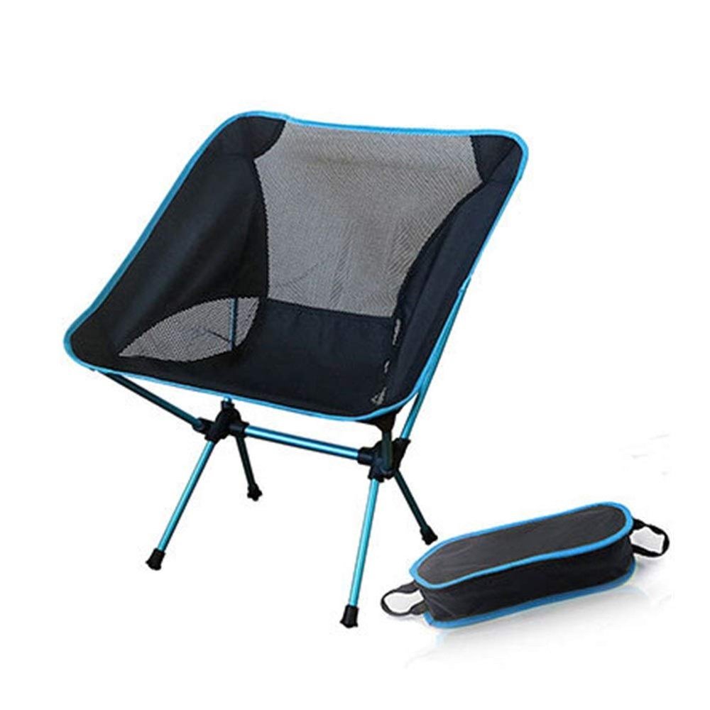ZXMJYHK Camping Stool, Small Folding Chair, The Portable Gray Moon Chair Fishing Camping Stool Folding Extended Hiking Seat with Pocket Ultralight Home Furniture (Color : SF73300SB)