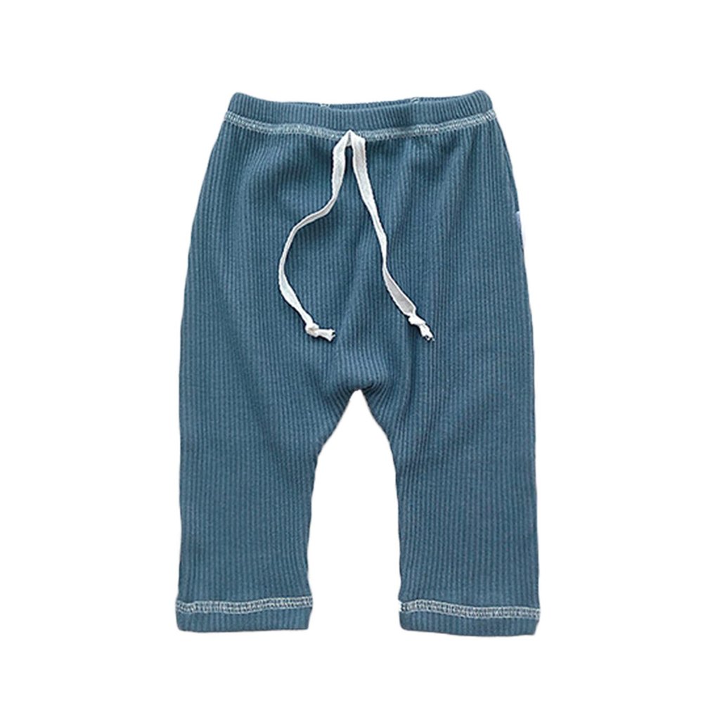 Newborn Infant Girls Boys Solid Ribbed Cotton Summer Autumn Long Pants Leggings Clothes Baby (Sky Blue, 18-24 Months)