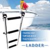 Mojiate Made Stainless Steel Boat Ladder 4-Step, Telescoping Transom Stepladder, Self-Lock Transom Mount Brackets, Rated to 400 Pounds view 2