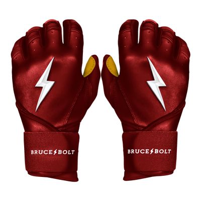 BRUCE BOLT Original Series Long Cuff Maroon Batting Glove - Maroon Youth Medium