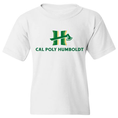 UGP Campus Apparel YS02 - Cal Poly Humboldt Lumberjacks Primary Logo Youth T Shirt - Small - White